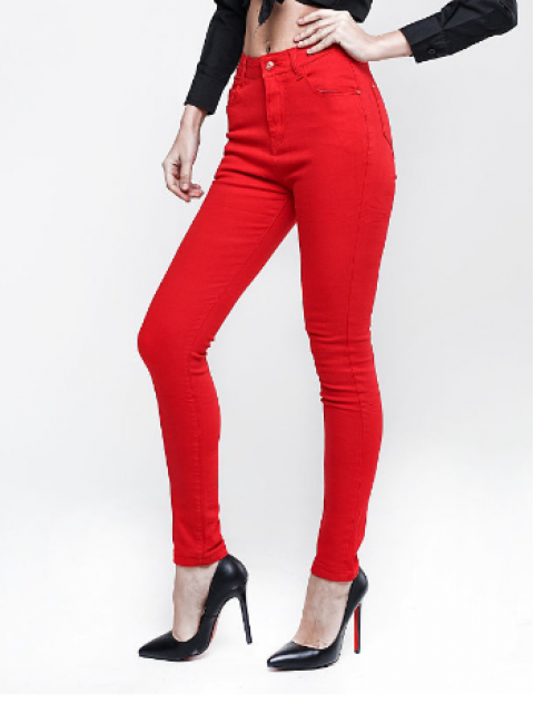 Джинсы женские K.Y Jeans 1252 красные АКЦИЯ! Последний размер